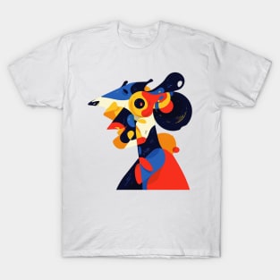 Picasso Style Dog and Man T-Shirt